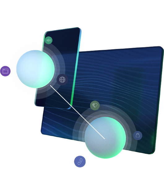 3D Illustration of an abstract connection between different devices